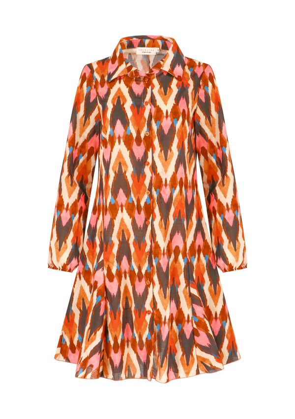 LolaLiza LolaLiza Рокля тип риза  кафяв меланж / черно