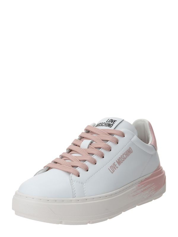 Love Moschino Love Moschino Ниски маратонки 'BOLD LOVE'  пепел от рози / черно / бяло