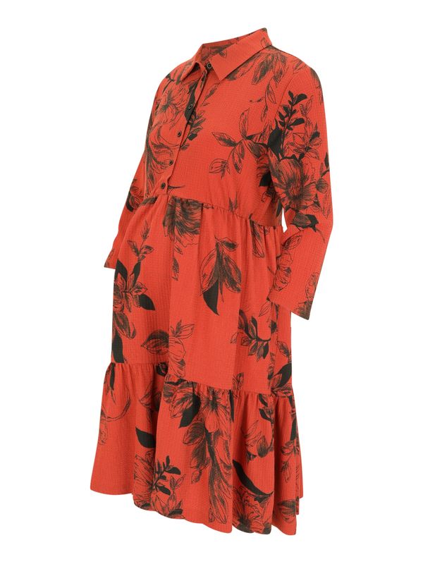 LOVE2WAIT LOVE2WAIT Рокля тип риза 'Sofia'  оранжево-червено / черно
