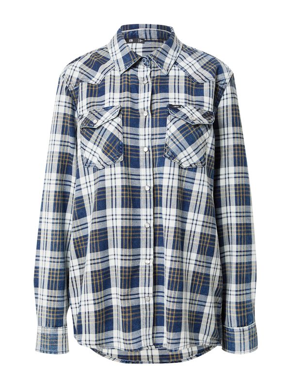 LTB LTB Блуза 'Nova'  тъмносиньо / пастелно жълто / бяло