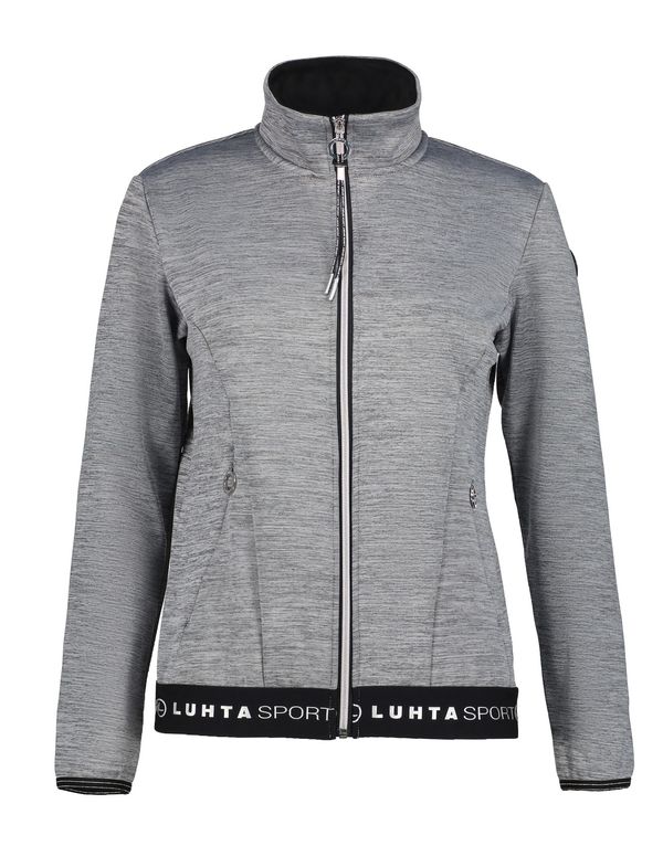 LUHTA LUHTA Спортна жилетка с качулка 'Evinsalo'  сиво / черно