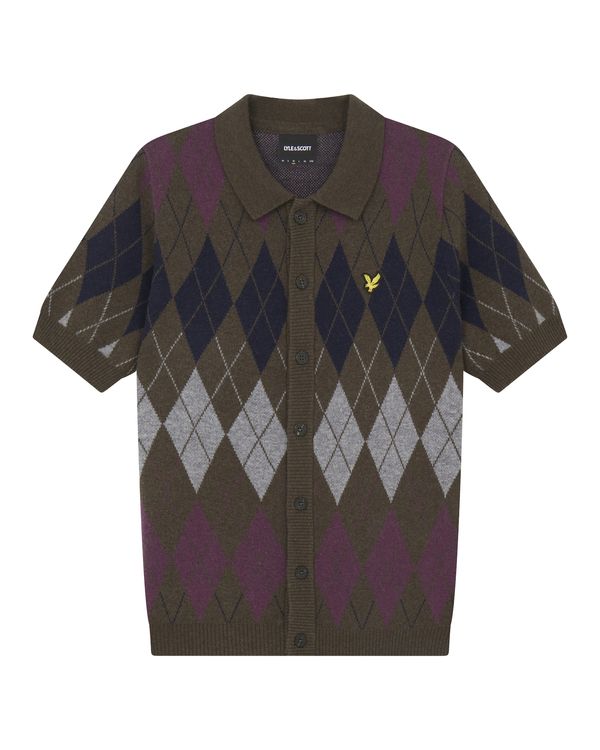 Lyle & Scott Lyle & Scott Плетена жилетка  нейви синьо / сив меланж / тъмнозелено / лилав