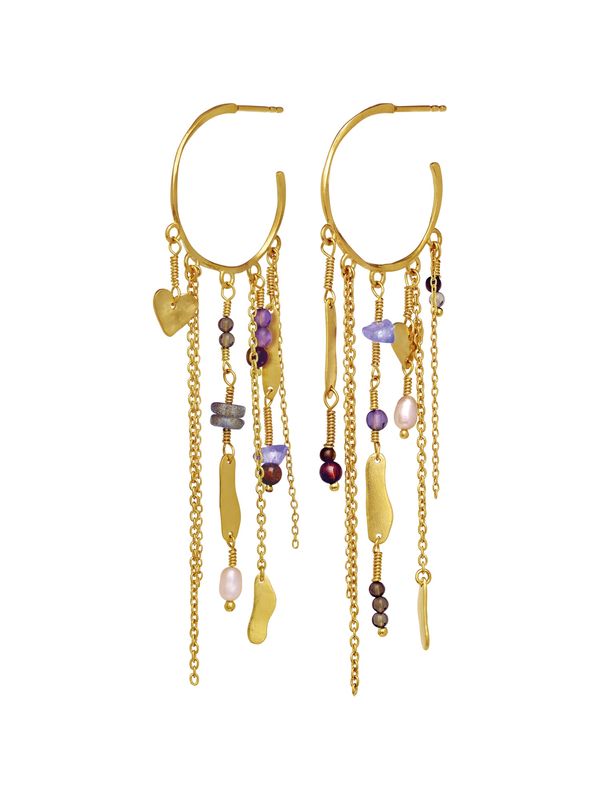 Maanesten Maanesten Обеца 'GALATHEA'  злато / сиво / лилав / розе / бяло