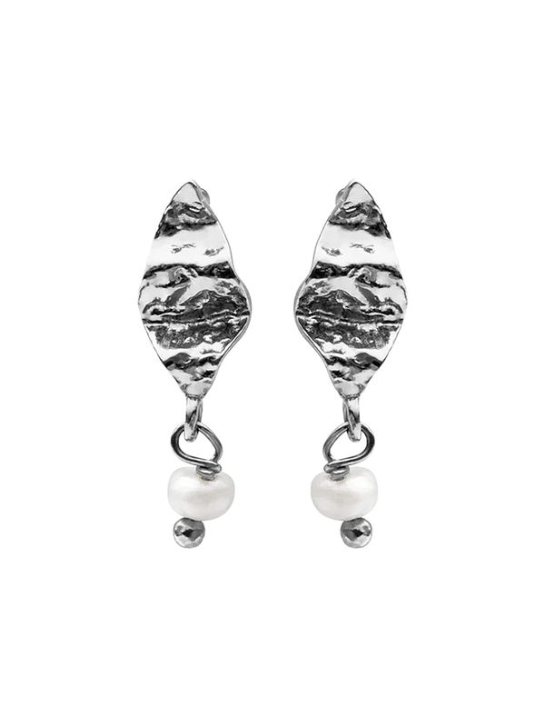 Maanesten Maanesten Обеца 'LUCCA'  сребърно сиво / сребърно / перлено бяло