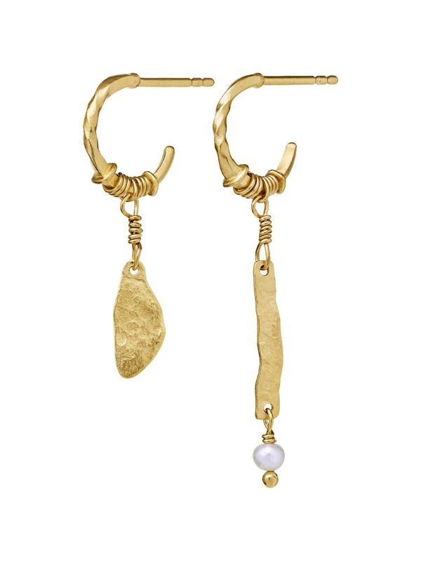 Maanesten Maanesten Обеца 'NOOR'  злато / перлено бяло