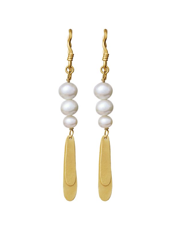 Maanesten Maanesten Обеци 'SMILLA'  злато / перлено бяло