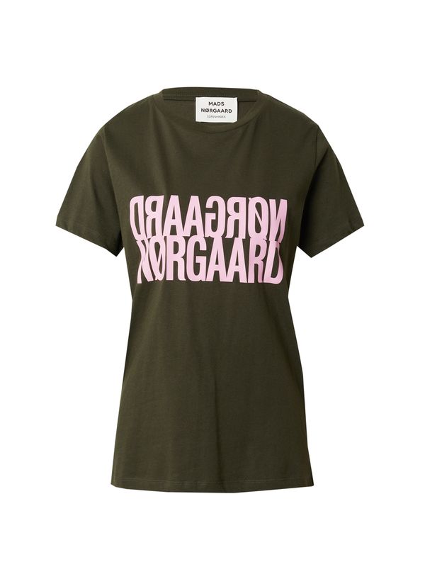 MADS NORGAARD COPENHAGEN MADS NORGAARD COPENHAGEN Тениска 'Trenda'  тъмнозелено / бледорозово