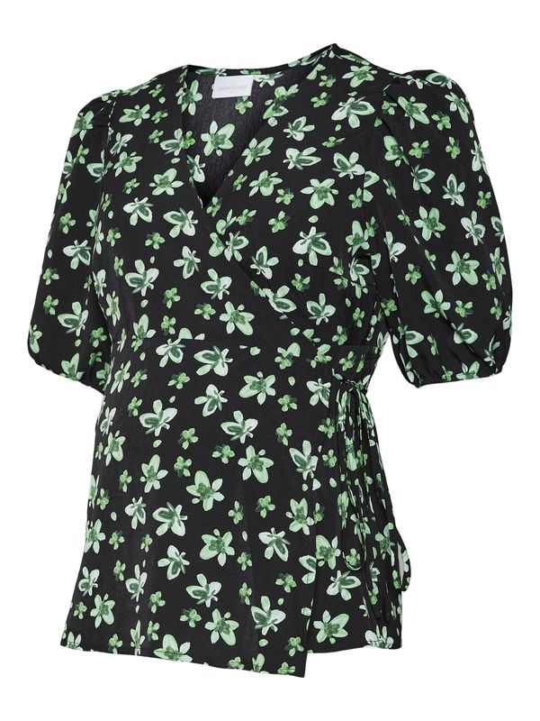 MAMALICIOUS MAMALICIOUS Блуза 'Ellinor Tess'  мента / тревнозелено / черно