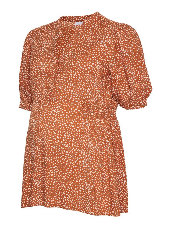 MAMALICIOUS MAMALICIOUS Блуза 'Hella Lia'  светлокафяво / бяло