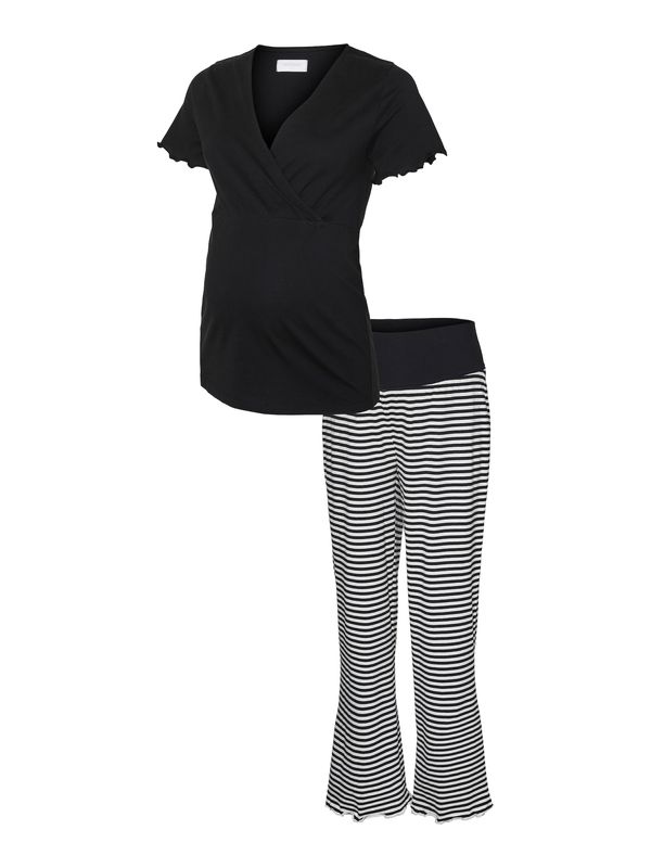 MAMALICIOUS MAMALICIOUS Пижама 'HOLLY TESS'  черно / бяло