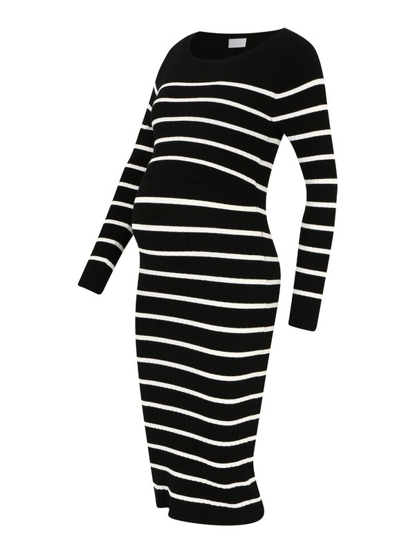 MAMALICIOUS MAMALICIOUS Плетена рокля 'New Siv June'  черно / мръсно бяло