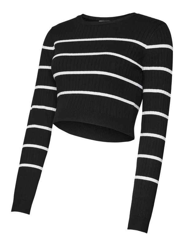 MAMALICIOUS MAMALICIOUS Пуловер 'NEWSIV'  черно / бяло