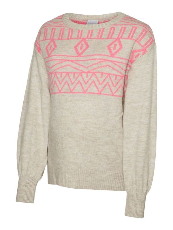 MAMALICIOUS MAMALICIOUS Пуловер  светлосиво / неоново розово