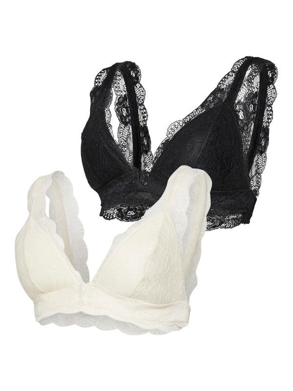 MAMALICIOUS MAMALICIOUS Сутиен за кърмене 'Senia'  черно / бял памук