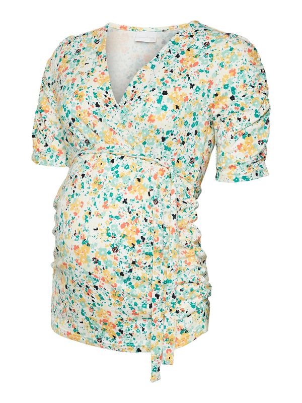 MAMALICIOUS MAMALICIOUS Тениска 'Hanni Tess'  жълто / зелено / оранжево / бяло