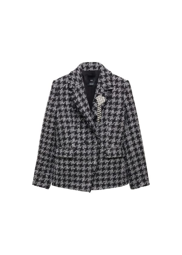 MANGO MANGO Блейзър 'dalia'  сиво / черно