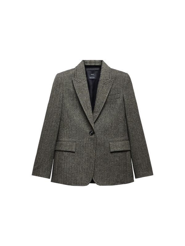 MANGO MANGO Блейзър 'Espy'  антрацитно черно / светлосиво