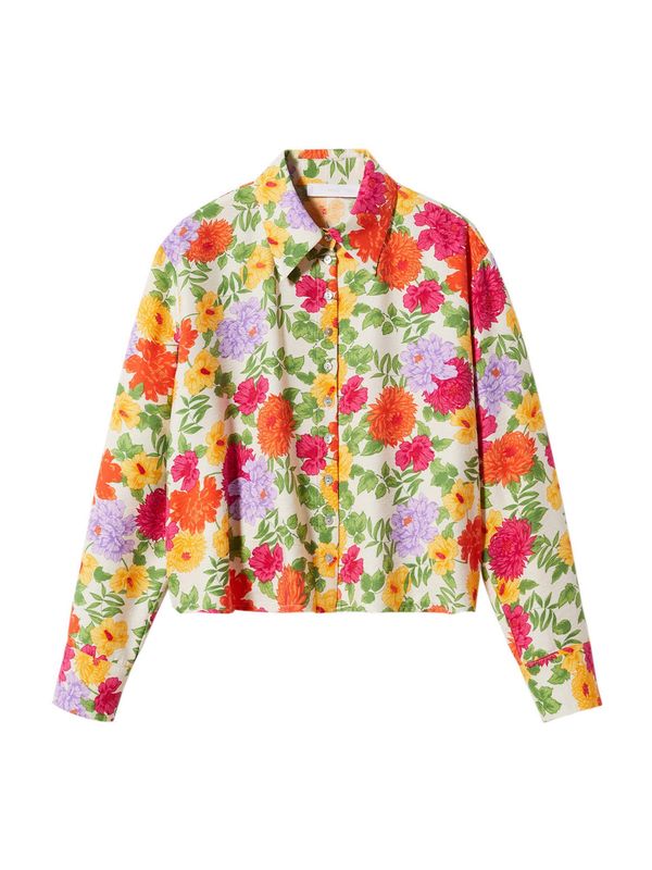 MANGO MANGO Блуза 'Adelaida'  кремаво / светлозелено / светлооранжево / огнено червено