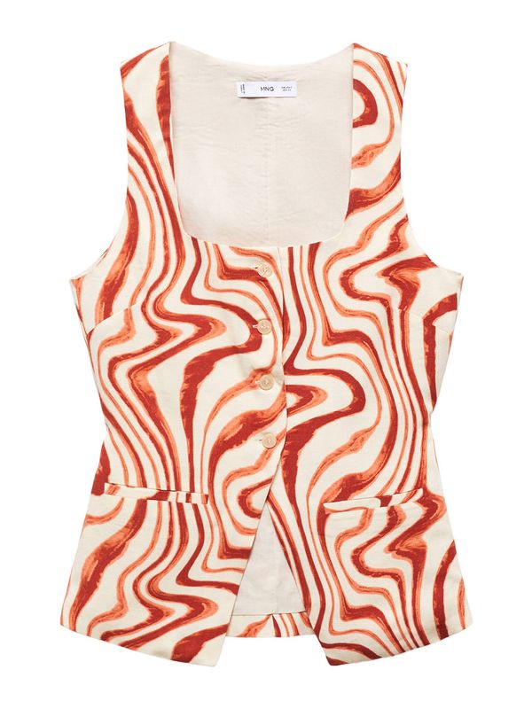 MANGO MANGO Блуза 'Betty'  светлобежово / оранжево / тъмно коралово