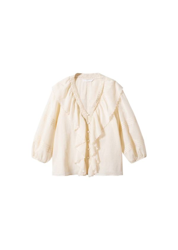 MANGO MANGO Блуза 'Bouton'  телесен цвят