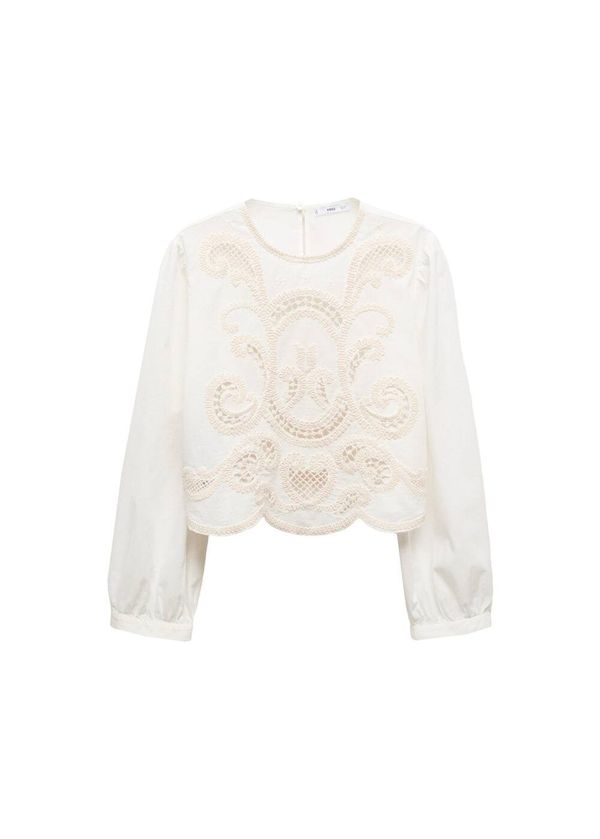 MANGO MANGO Блуза 'Cari'  бял меланж