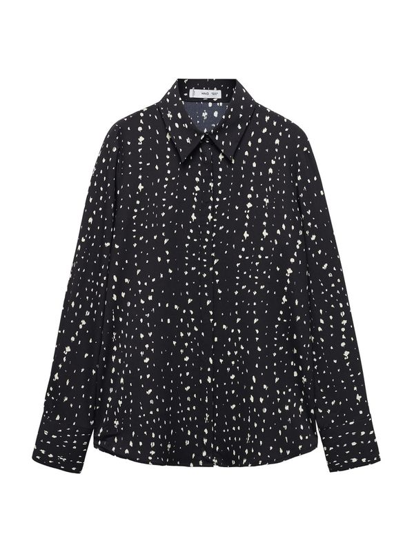 MANGO MANGO Блуза  черно / естествено бяло