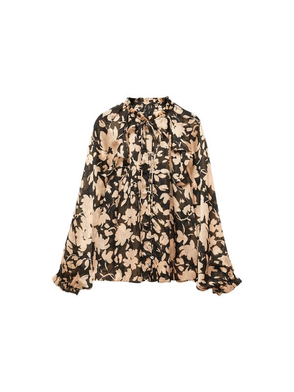 MANGO MANGO Блуза 'CORDOBA'  бежово / черно