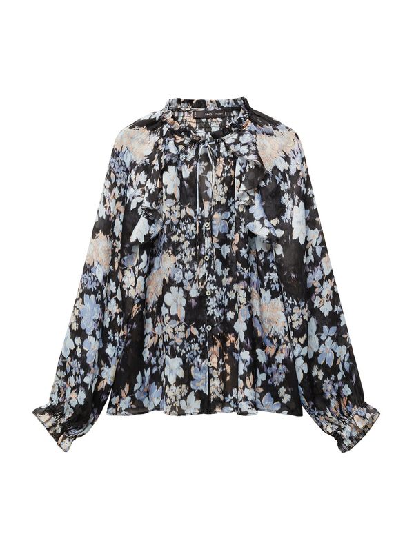 MANGO MANGO Блуза 'CORDOBA2'  светлобежово / светлосиньо / черно