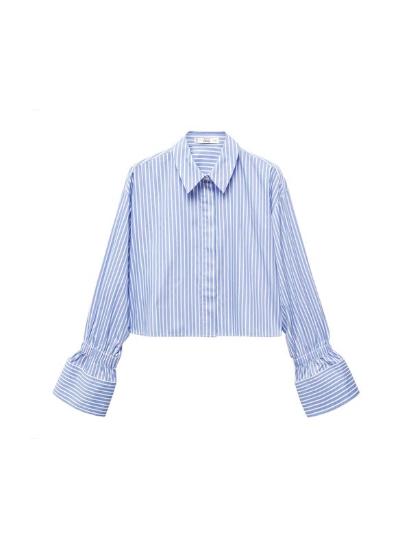 MANGO MANGO Блуза 'CUFY'  светлосиньо / бяло