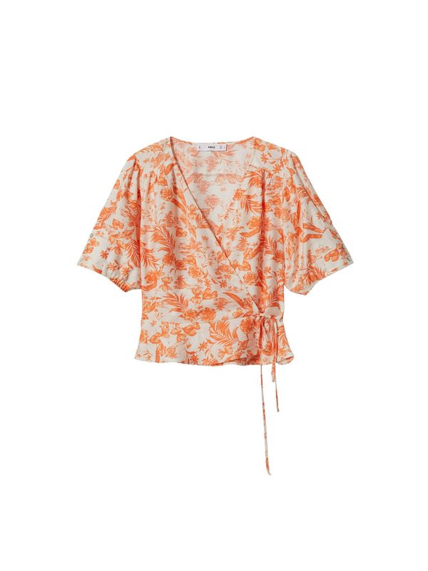 MANGO MANGO Блуза 'CUQUI'  оранжево / бяло