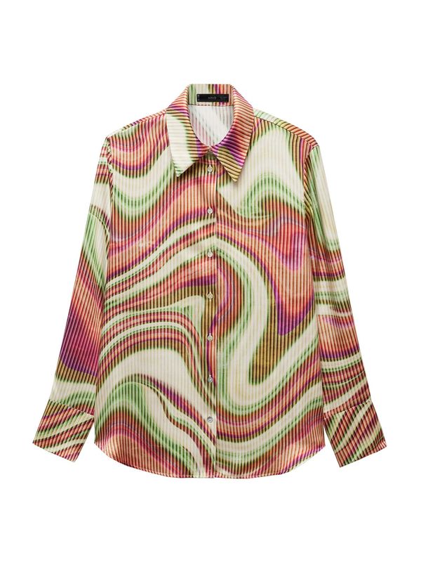 MANGO MANGO Блуза 'DALIAS'  зелено / лилав / розово / розе