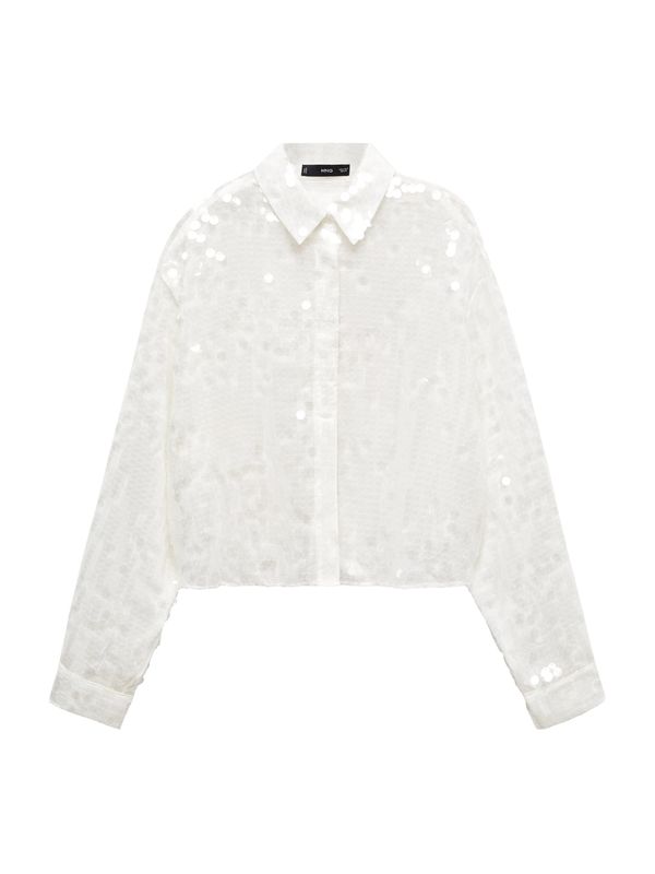 MANGO MANGO Блуза 'Flake'  бял меланж
