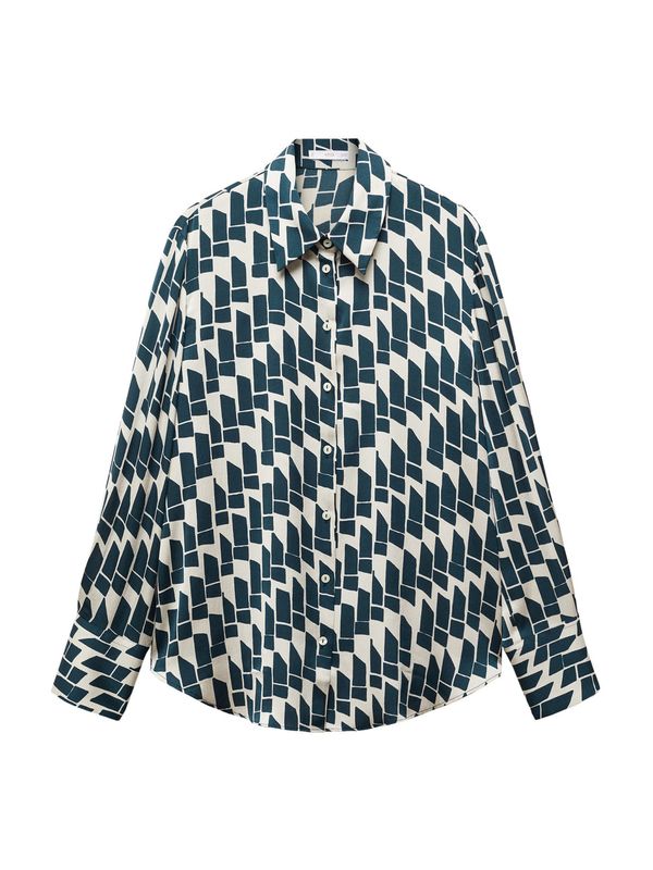 MANGO MANGO Блуза 'IDEALE'  тъмносиньо / мръсно бяло