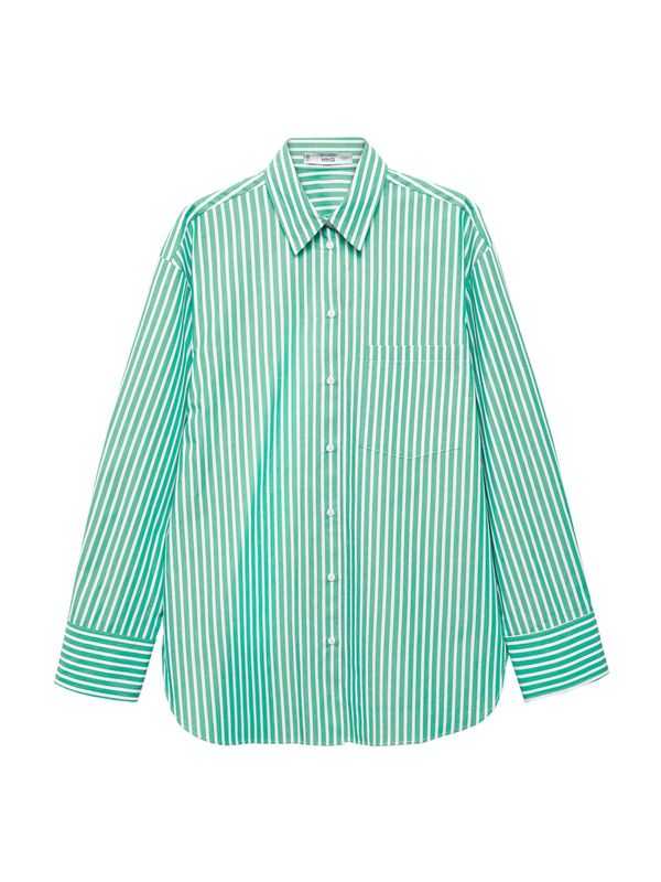 MANGO MANGO Блуза 'JUANES'  зелено / бяло