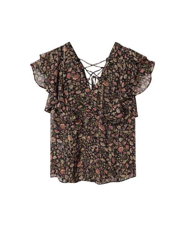 MANGO MANGO Блуза 'Lamare'  пъстро / черно