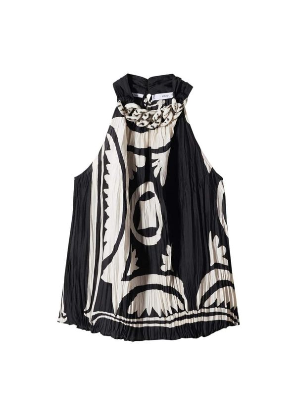 MANGO MANGO Блуза 'Lena'  черно / бяло