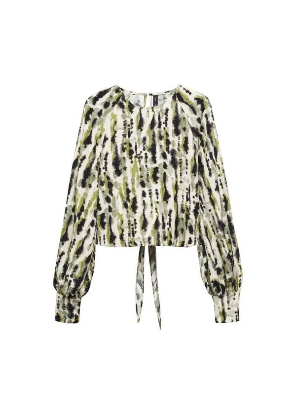 MANGO MANGO Блуза 'Leonor'  телесен цвят / сиво / маслина / черно