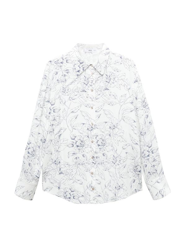 MANGO MANGO Блуза  нейви синьо / бяло