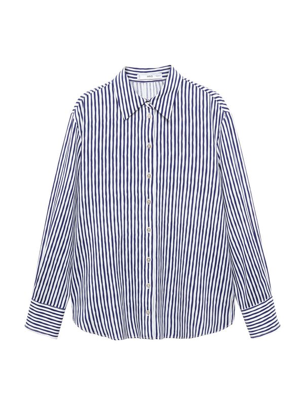 MANGO MANGO Блуза  нейви синьо / мръсно бяло