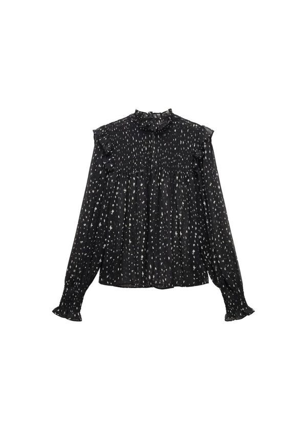 MANGO MANGO Блуза 'Normandi'  кремаво / черно