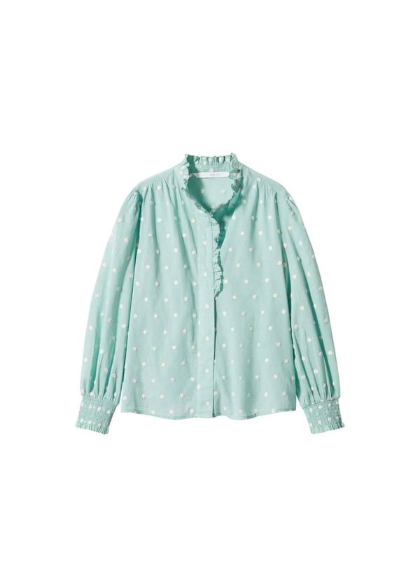 MANGO MANGO Блуза  пастелно синьо / бяло