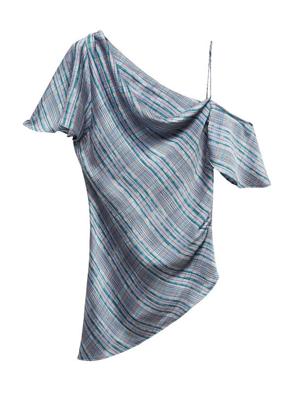 MANGO MANGO Блуза 'Trendy'  опал / тъмнозелено / праскова / черно