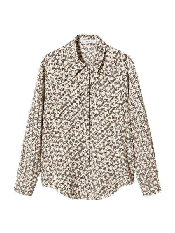 MANGO MANGO Блуза  злато / черно / бяло