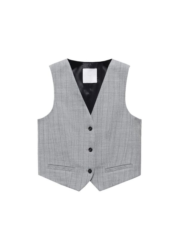 MANGO MANGO Елек 'lyon'  светлосиво / черно