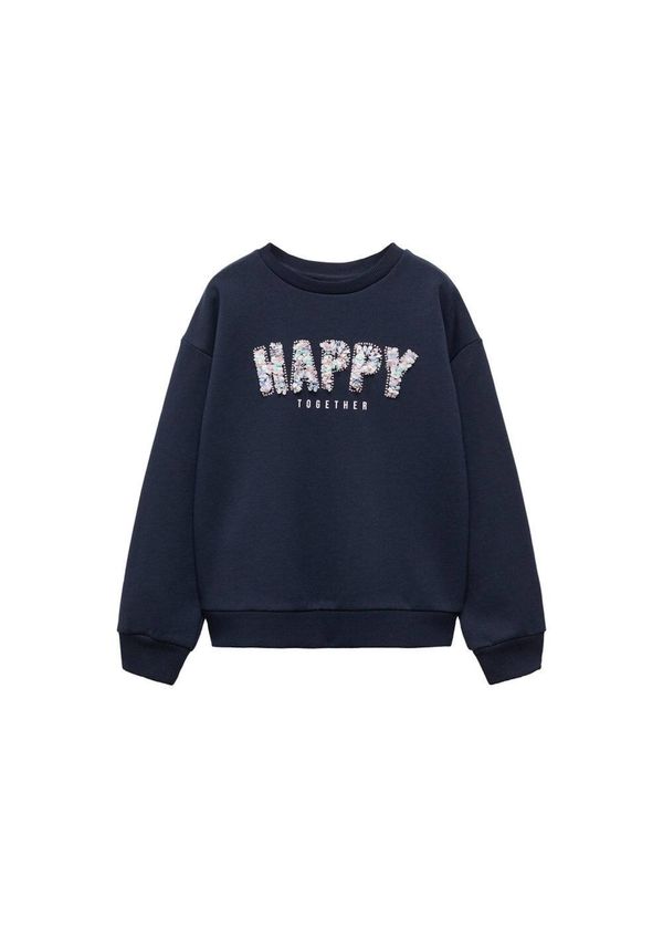 MANGO KIDS MANGO KIDS Суичър 'Happy'  бежово / нейви синьо / светлосиньо / бледорозово