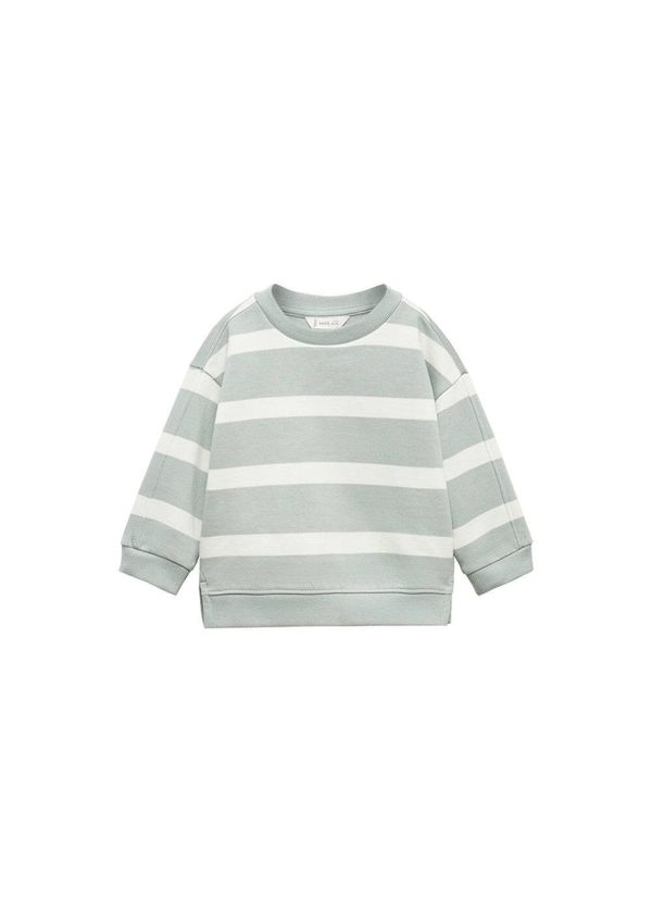 MANGO KIDS MANGO KIDS Суичър 'Lines'  пастелно зелено / бяло