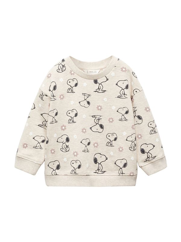 MANGO KIDS MANGO KIDS Суичър 'Sgarden'  цвят "пясък" / черно / бяло