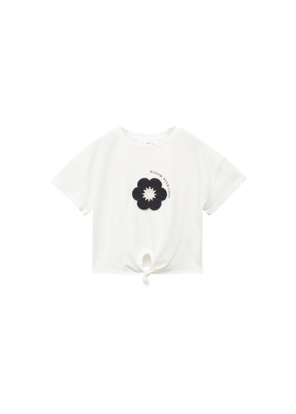 MANGO KIDS MANGO KIDS Тениска 'Bloom'  черно / бяло