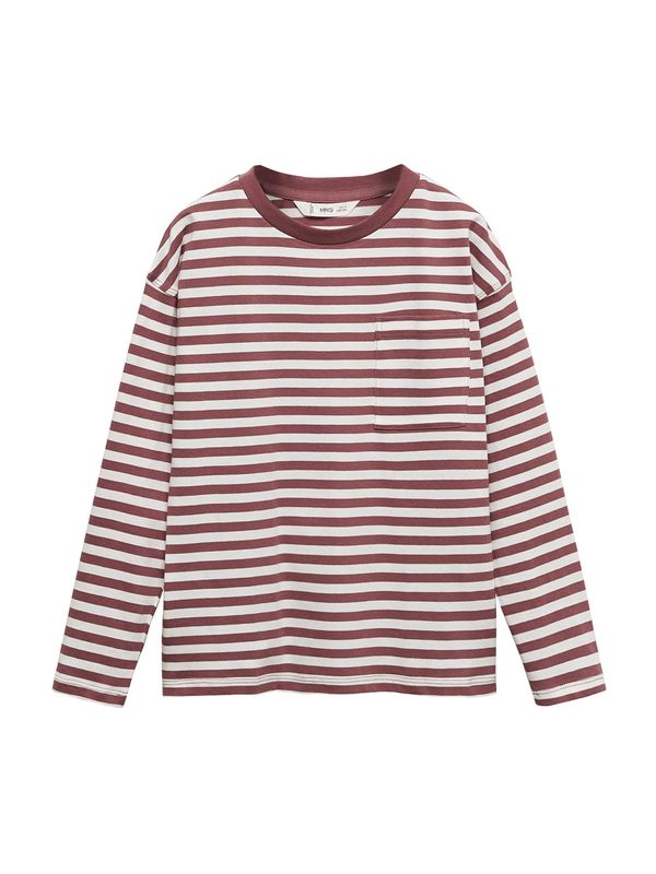 MANGO KIDS MANGO KIDS Тениска 'ELTON'  винено червено / бяло