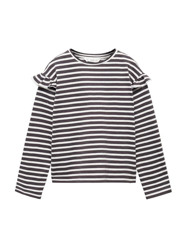 MANGO KIDS MANGO KIDS Тениска 'LINA'  антрацитно черно / бяло